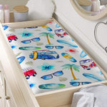 Watercolor Surfing Pattern Print Changing Pad Cover