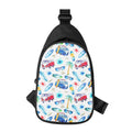 Watercolor Surfing Pattern Print Sling Bag