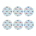 Watercolor Surfing Pattern Print Coaster Set