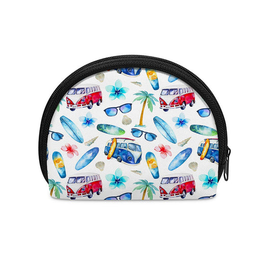 Watercolor Surfing Pattern Print Coin Purse