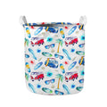 Watercolor Surfing Pattern Print Collapsible Laundry Basket