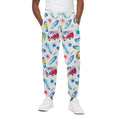 Watercolor Surfing Pattern Print Cotton Sweatpants