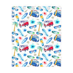 Watercolor Surfing Pattern Print Curtain