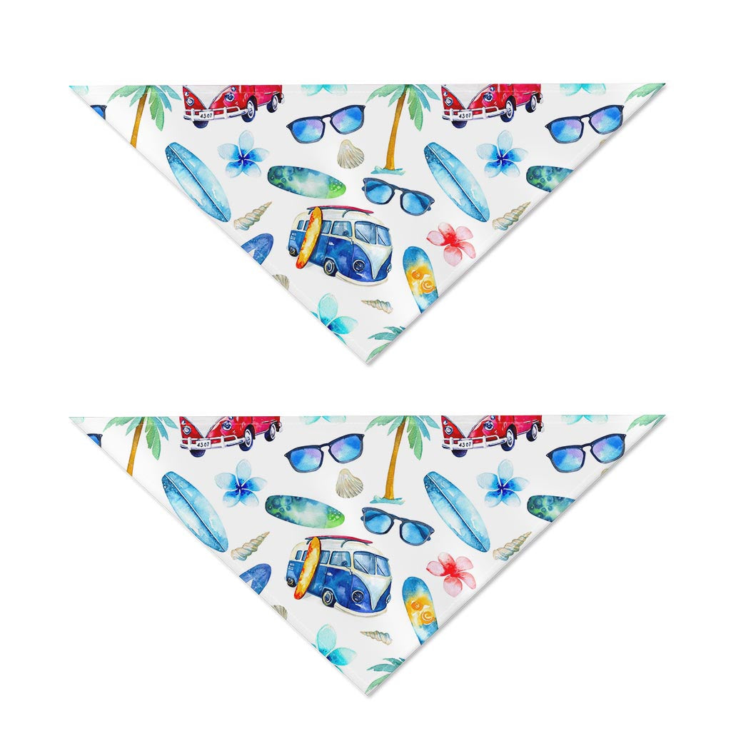Watercolor Surfing Pattern Print Dog Bandana