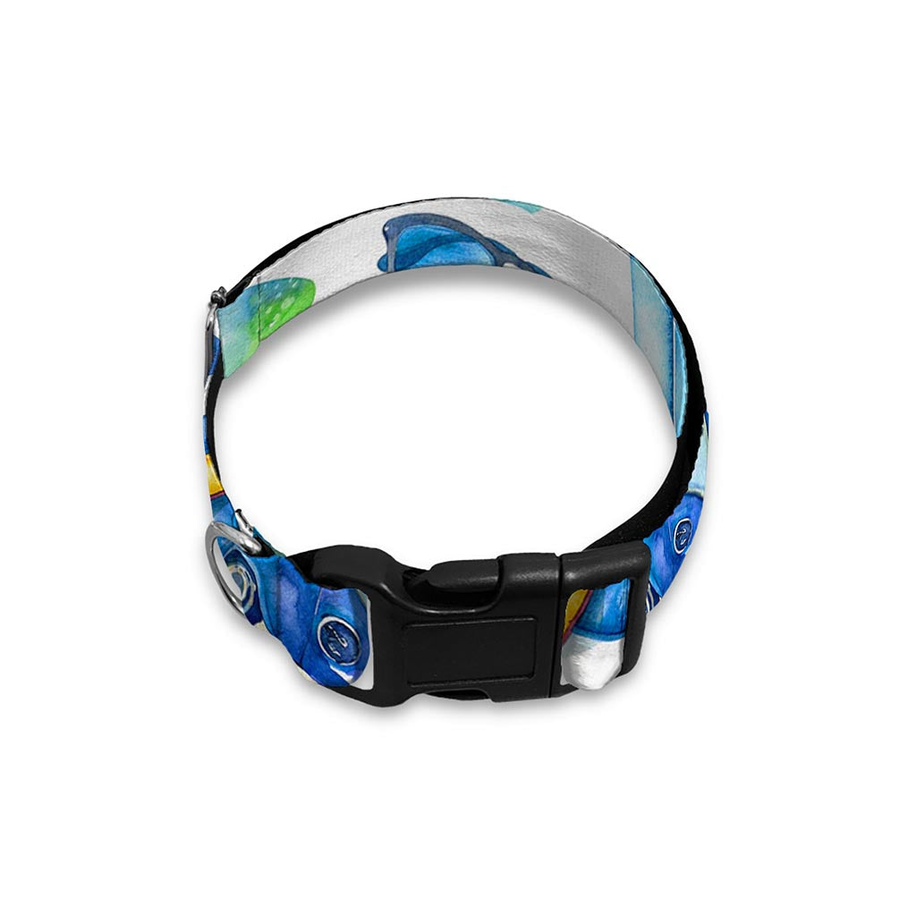 Watercolor Surfing Pattern Print Dog Collar