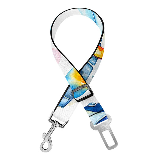 Watercolor Surfing Pattern Print Dog Seat Belt