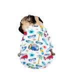 Watercolor Surfing Pattern Print Dog Zip Up Jacket