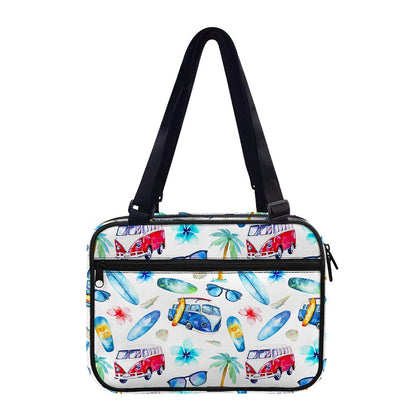 Watercolor Surfing Pattern Print Double Strap Bible Bag