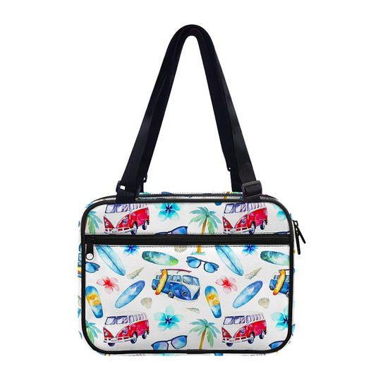 Watercolor Surfing Pattern Print Double Strap Bible Bag