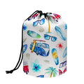 Watercolor Surfing Pattern Print Drawstring Makeup Bag