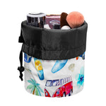 Watercolor Surfing Pattern Print Drawstring Makeup Bag