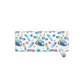Watercolor Surfing Pattern Print Extended Mouse Pad