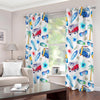 Watercolor Surfing Pattern Print Extra Wide Grommet Curtains