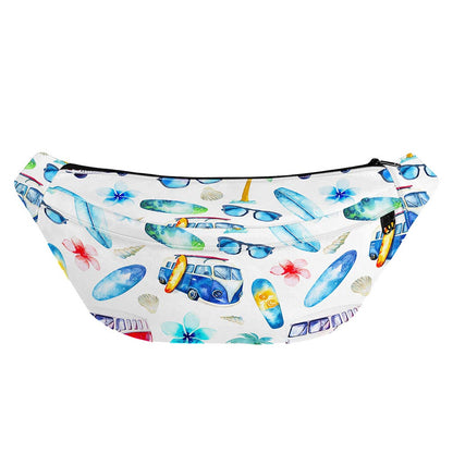 Watercolor Surfing Pattern Print Fanny Pack