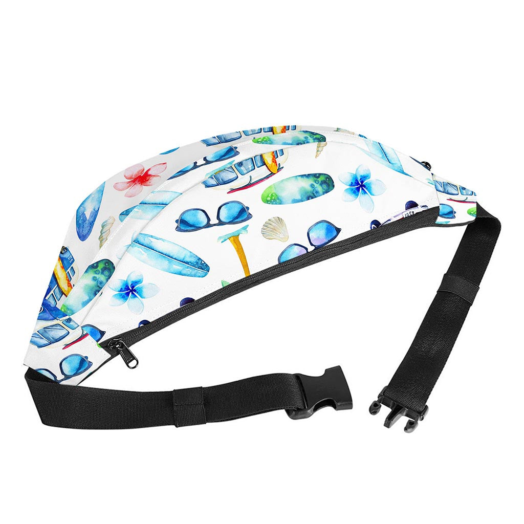 Watercolor Surfing Pattern Print Fanny Pack