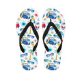 Watercolor Surfing Pattern Print Flip Flops
