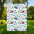 Watercolor Surfing Pattern Print Garden Flag