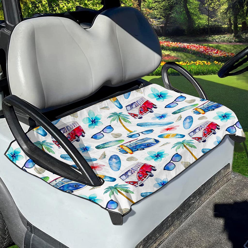 Watercolor Surfing Pattern Print Golf Cart Seat Cover
