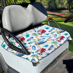Watercolor Surfing Pattern Print Golf Cart Seat Cover