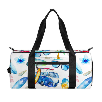 Watercolor Surfing Pattern Print Gym Bag