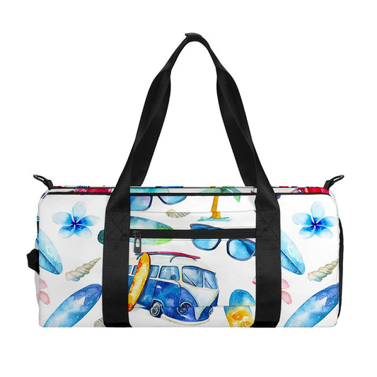 Watercolor Surfing Pattern Print Gym Bag