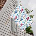 Watercolor Surfing Pattern Print House Flag