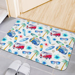 Watercolor Surfing Pattern Print Indoor Door Mat