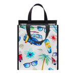 Watercolor Surfing Pattern Print Insulated Lunch Tote
