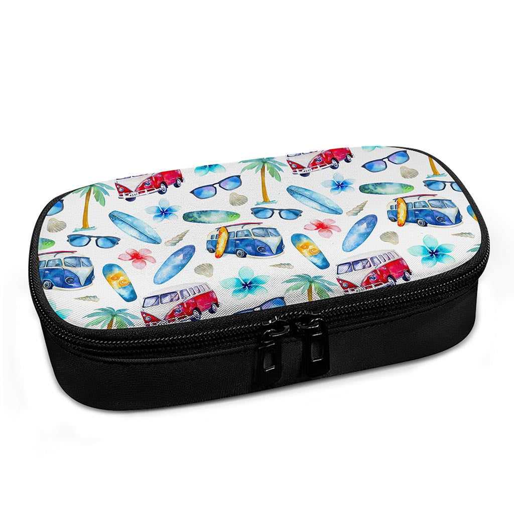 Watercolor Surfing Pattern Print Insulin Cooler Travel Case