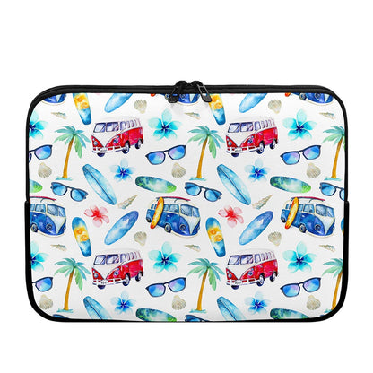 Watercolor Surfing Pattern Print Laptop Sleeve