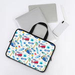 Watercolor Surfing Pattern Print Laptop Sleeve With Handle