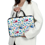 Watercolor Surfing Pattern Print Laptop Sleeve With Handle
