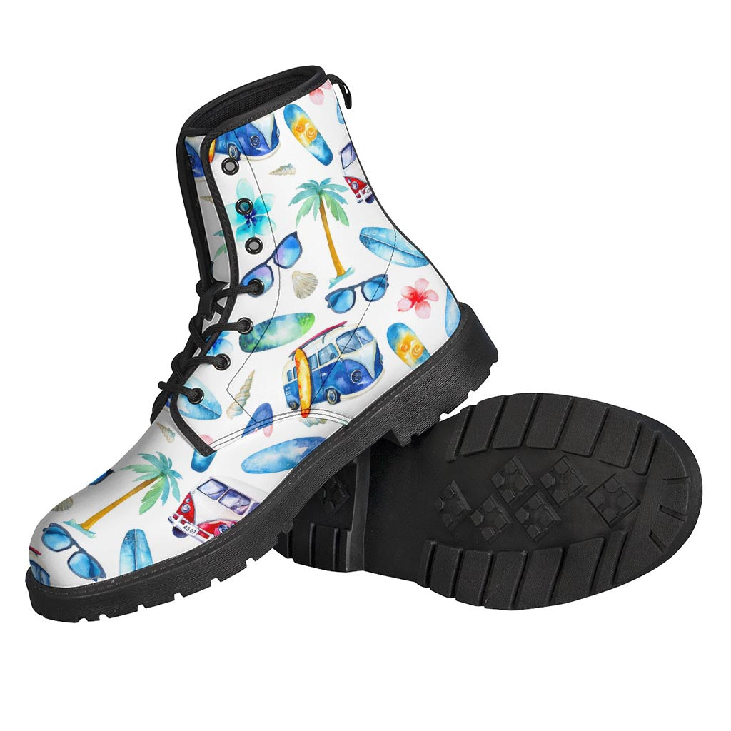 Watercolor Surfing Pattern Print Backpack