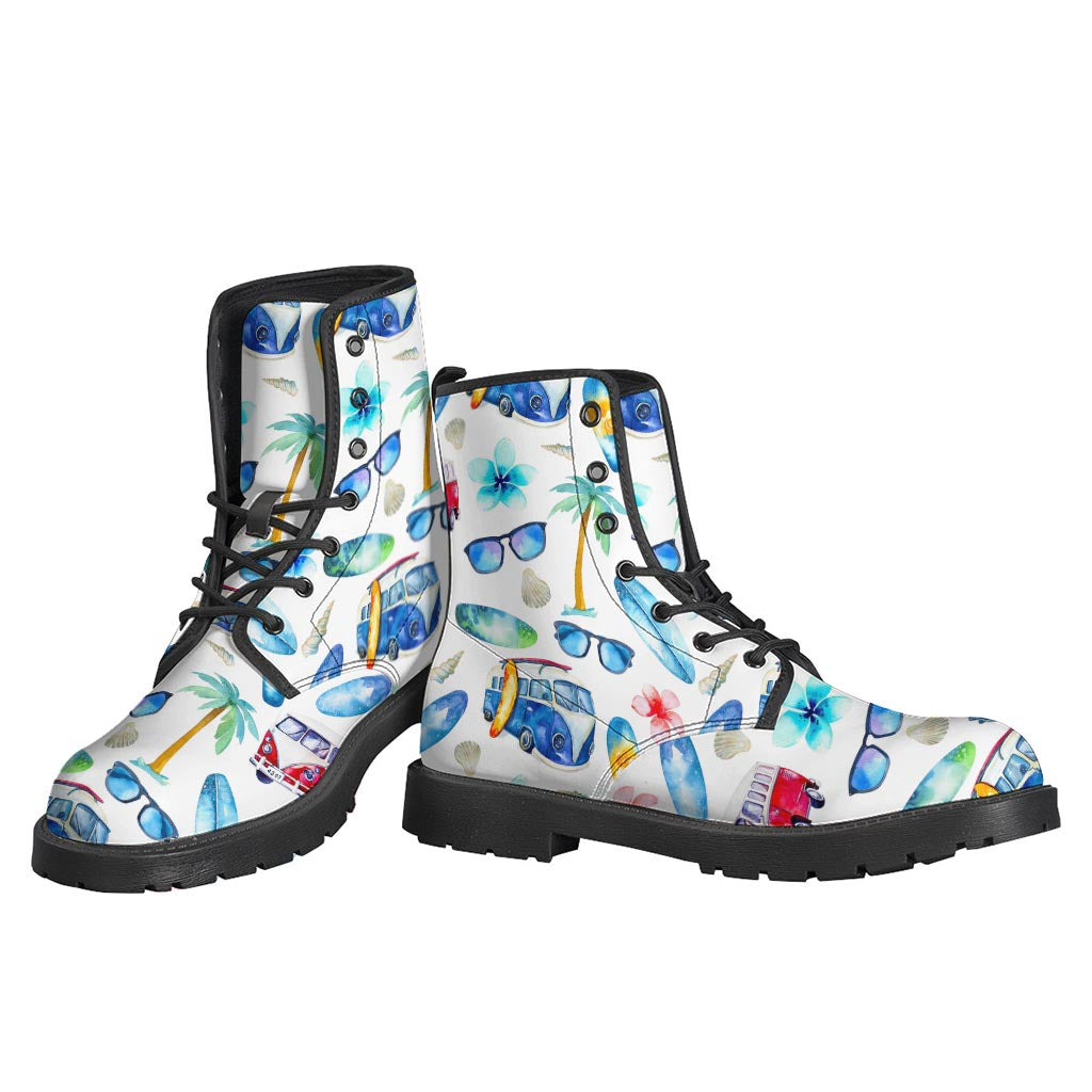 Watercolor Surfing Pattern Print Backpack