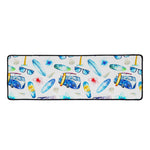Watercolor Surfing Pattern Print Long Kitchen Mat