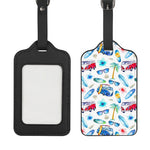 Watercolor Surfing Pattern Print Luggage Tag