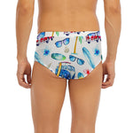 Watercolor Surfing Pattern Print Men's Briefs