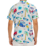 Watercolor Surfing Pattern Print Men's Deep V-Neck Shirt