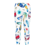 Watercolor Surfing Pattern Print Men's leggings