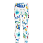 Watercolor Surfing Pattern Print Men's leggings