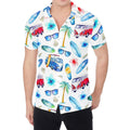 Watercolor Surfing Pattern Print Men's Shirt