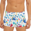 Watercolor Surfing Pattern Print Men's Short Boxer Briefs