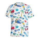 Watercolor Surfing Pattern Print Men's Sports T-Shirt