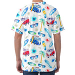 Watercolor Surfing Pattern Print Men's Velvet T-Shirt