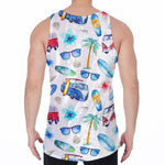 Watercolor Surfing Pattern Print Men's Velvet Tank Top