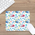 Watercolor Surfing Pattern Print Mouse Pad