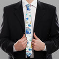 Watercolor Surfing Pattern Print Necktie