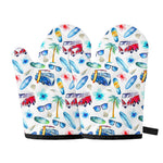 Watercolor Surfing Pattern Print Oven Mitts