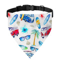 Watercolor Surfing Pattern Print Over The Collar Dog Bandana