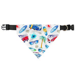 Watercolor Surfing Pattern Print Over The Collar Dog Bandana